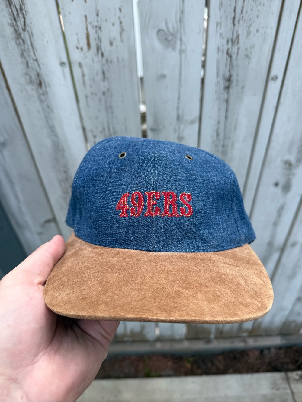 Vintage San Francisco 49ERS Denim and Suede Baseball Cap